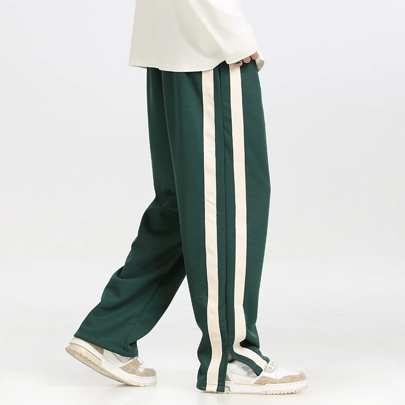 Pantalon de sport décontracté et polyvalent pour homme, coupe droite et ample, taille mi-haute, léger, style urbain